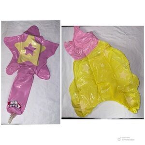 Airheads Yellow & Pink Star Inflatable princess head wear and wand